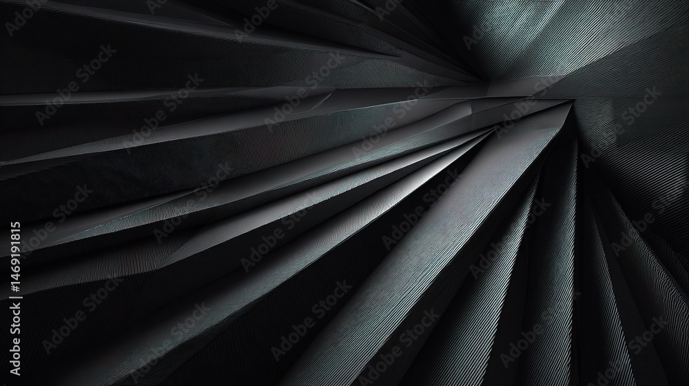 Poster abstract black 3d background with sharp lines and geometric patterns