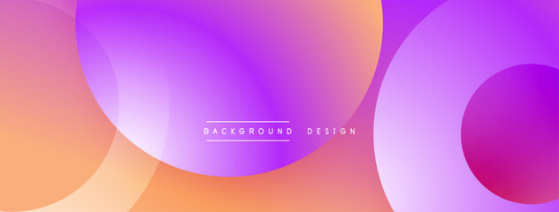 Abstract gradients blend, forming overlapping circles. Soft pinks, purples, oranges create modern visual effect. Minimalist design features text.