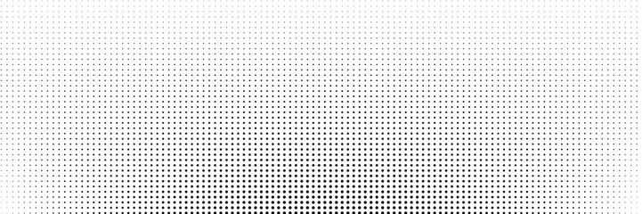 Halftone gradient. Dotted gradient, smooth dots spraying and halftones dot background seamless horizontal geometric pattern vector template set.