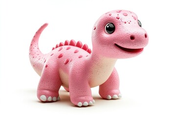 Naklejka premium Cute pink dinosaur figurine