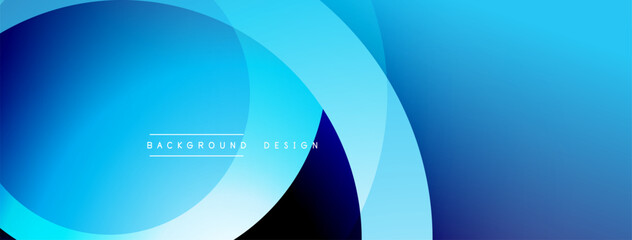 Abstract blue gradients overlap, creating dynamic visual effect. Text reads background design. Modern, clean aesthetic.