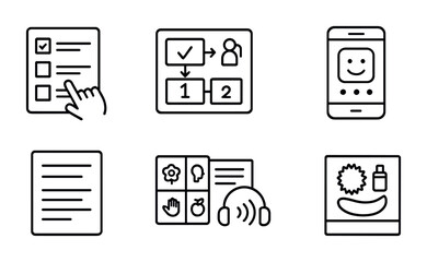 User interface concepts and icons for digital communication and education design