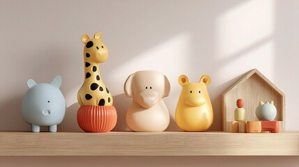Obraz premium Colorful and Simple Toys for Minimalist Nursery Decor Ideas