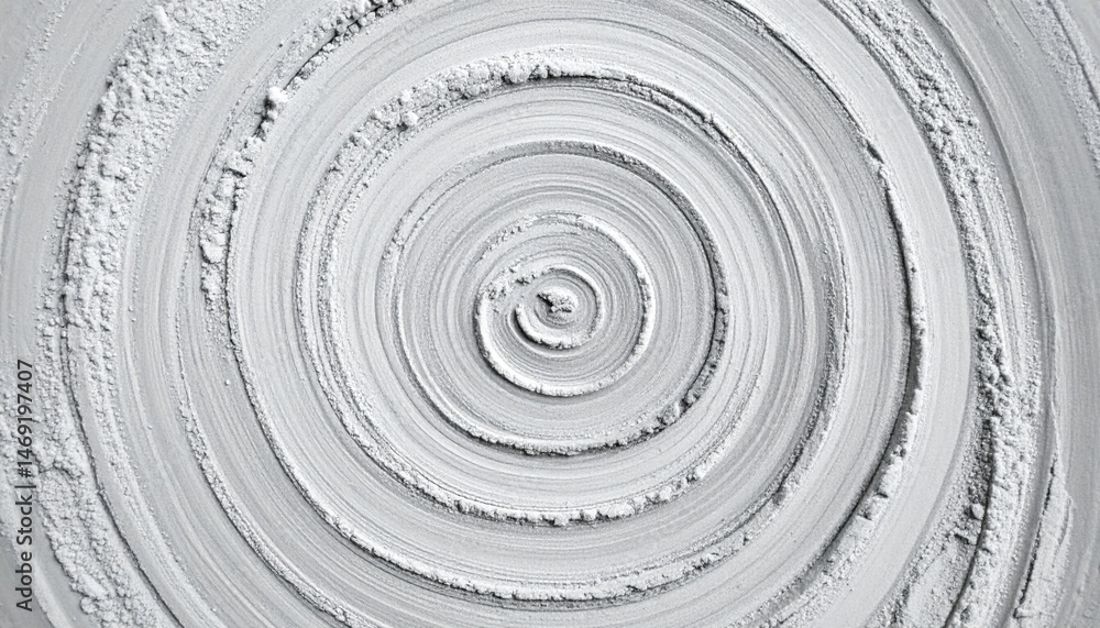 Poster spiral art creation process studio visual artwork minimalist environment top-down view abstract conc