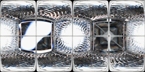 This image showcases a symmetrical grid of glass blocks with swirling, wave-like internal textures....