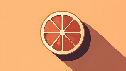 Orange Slice with Flat Lay, and Minimalist.