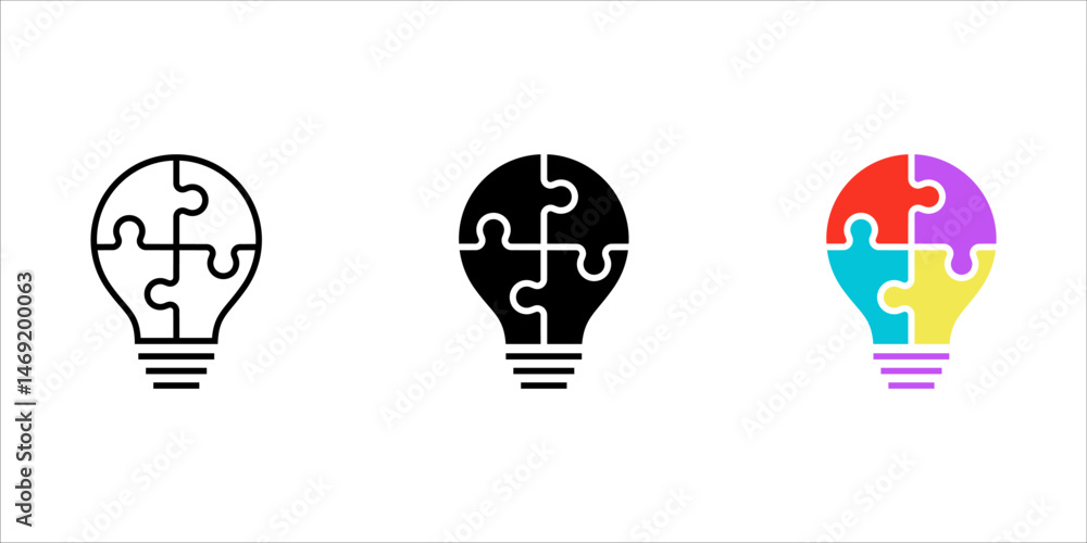 Poster problem solving icon set. business line icon style. vector illustration on white background
