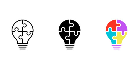 problem solving icon set. business line icon style. vector illustration on white background