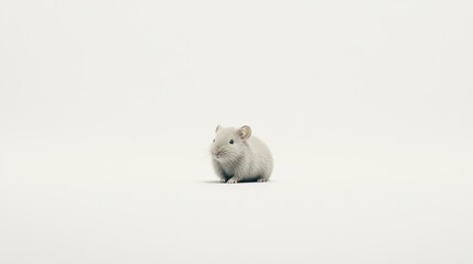 Small light gray rodent centered on plain white background