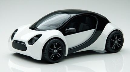 Fototapeta premium Modern, futuristic, white and black car design