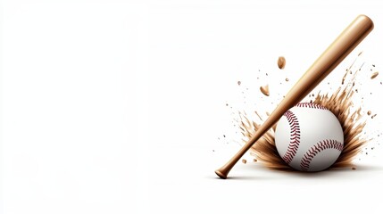 A dynamic design of a baseball logo featuring a stylized baseball bat and ball, set against a clean background with bold lettering for team branding.