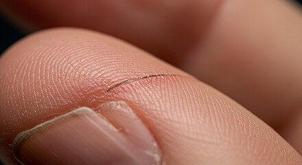 Fototapeta premium Close-up Macro Photography of a Tiny Cut on a Fingertip