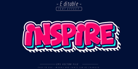 Inspire editable text effect style.