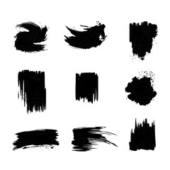 set of grunge ink splashes