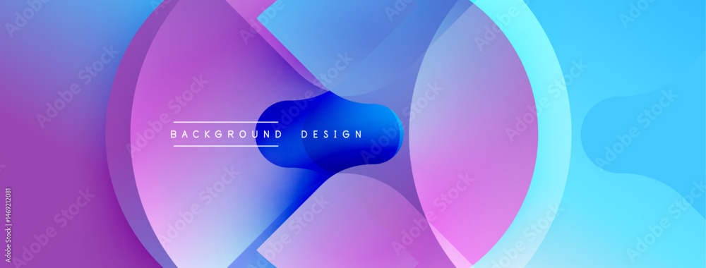 Poster abstract fluid shapes blend purple, blue hues. dynamic composition creates modern background design.