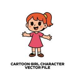 Cartoon Girl Vector Character Design. 2d vector illustration of a cute and beautiful cartoon character. Editable EPS file.