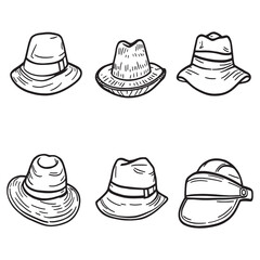 Summer Beach Hat Simple Line Art Design