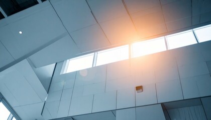 Modern Architecture Interior with Bright Sunlight and Clean Lines
