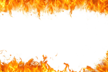 fire frame isolated on white background PNG