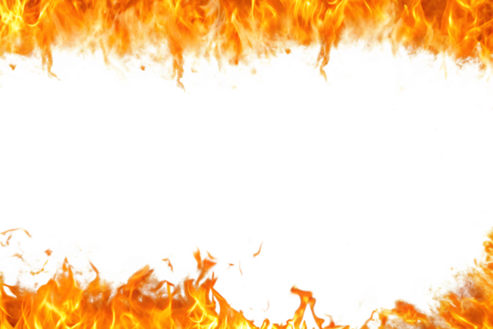 fire frame isolated on white background PNG