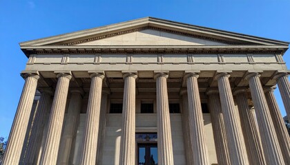 Majestic Classical Architecture of Historic Building Against Clear Sky
