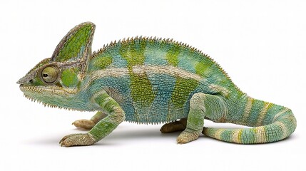 Obraz premium Detailed Portrait of Female Veiled Chameleon in Natural Colors