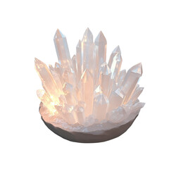Illuminated Cluster of Quartz Crystals - Glowing Mineral Formation