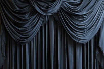 black backdrop with curtains