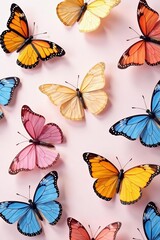 Obraz premium Soft and delicate seamless pattern of butterfly wing textures in pastel colors, Seamless, Texture, Pastel