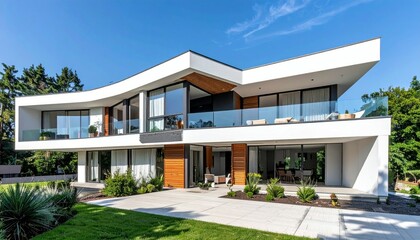 Modern architectural design of luxury home with outdoor space