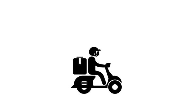 This is an animated footage of an online shop courier expedition icon, suitable for animated footage videos of courier icons, delivery people, travel, delivery, advertising, content