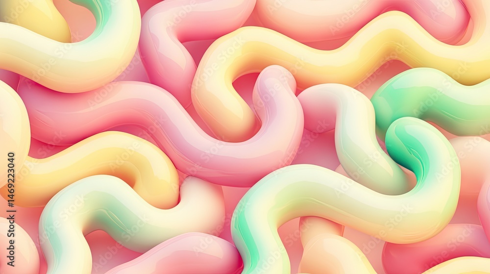 Poster abstract pattern of colorful, flowing shapes.