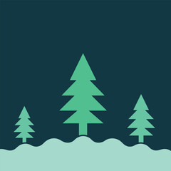 Obraz premium Simple Winter Trees Landscape Background. 