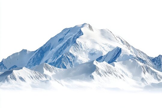 Denali North America s tallest mountain stands alone against a white backdrop