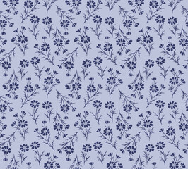 Japanese Pretty Garden Flower Vector Seamless Pattern