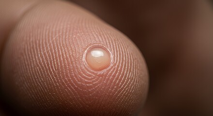 Close-up Macro Photography of a Blister on a Fingertip
