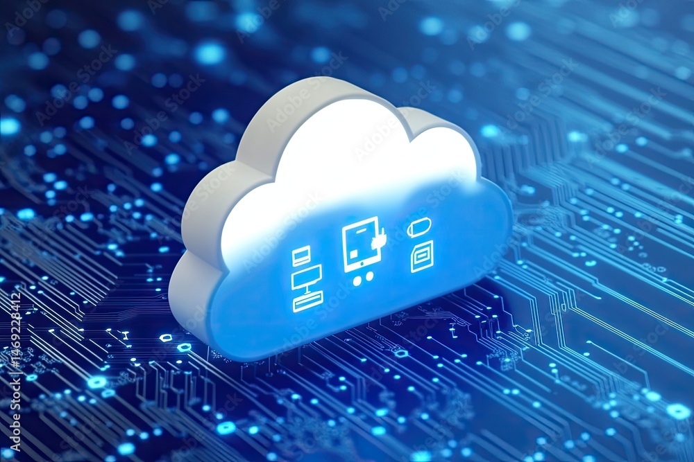 Aufkleber cloud computing technology with devices