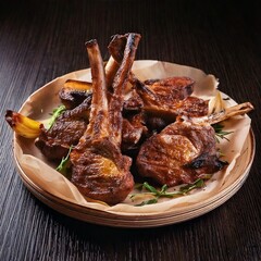 Grilled lamb chops with rosemary