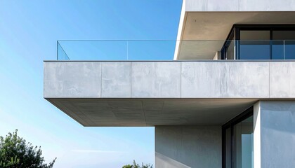 Modern Architectural Design Featuring Cantilevered Concrete Structure