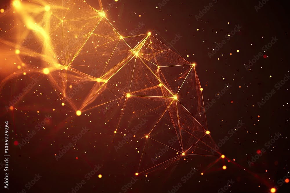 Poster abstract network of luminous particles