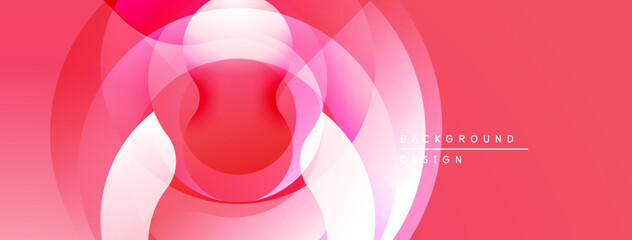 Abstract pink design. Overlapping circles create dynamic visual effect. Modern, smooth gradients, vibrant hues.