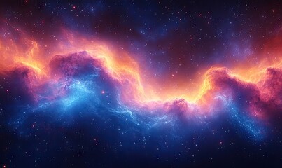 Obraz premium Cosmic nebulae with vibrant colors and stellar dust.