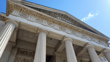 Elegant Historic Building with Columns and Detailed Architecture