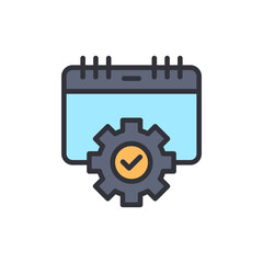 Concept Illustration of a Calendar with Gear: Scheduling and Productivity