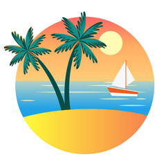 Tropical island with palm trees