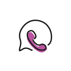 Phone contact icon in a speech bubble