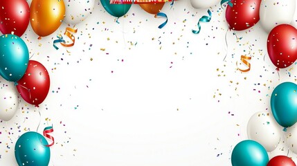 Celebrate with a cheerful birthday scene including a decorative photo frame.