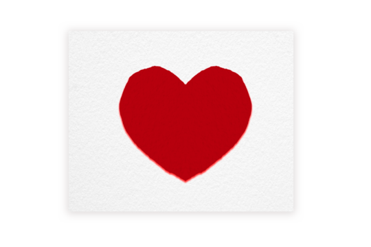 Red heart paper set on transparent background.