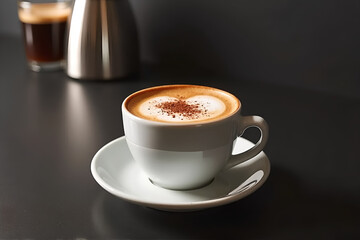 Fototapeta premium Cup of Coffee on Table – Hot Beverage in Ceramic Mug, Morning Drink Concept