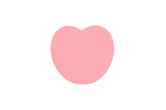 Pink heart paper set on transparent background.